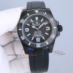 Swiss Replica Blaken Rolex Submariner Carbon Fiber Bezel Arabic Markers Black Case 3135 Watch